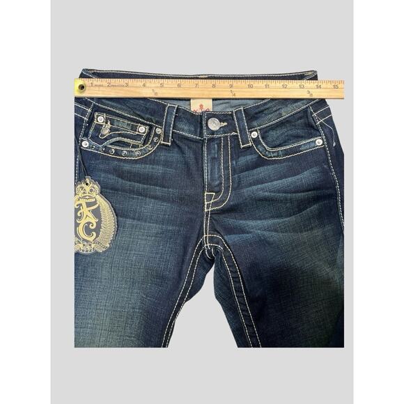 Key Closet Jeans Women Sz 26 Blue KC Art Collection Y2K Denim Dragon Embellished - Picture 9 of 16